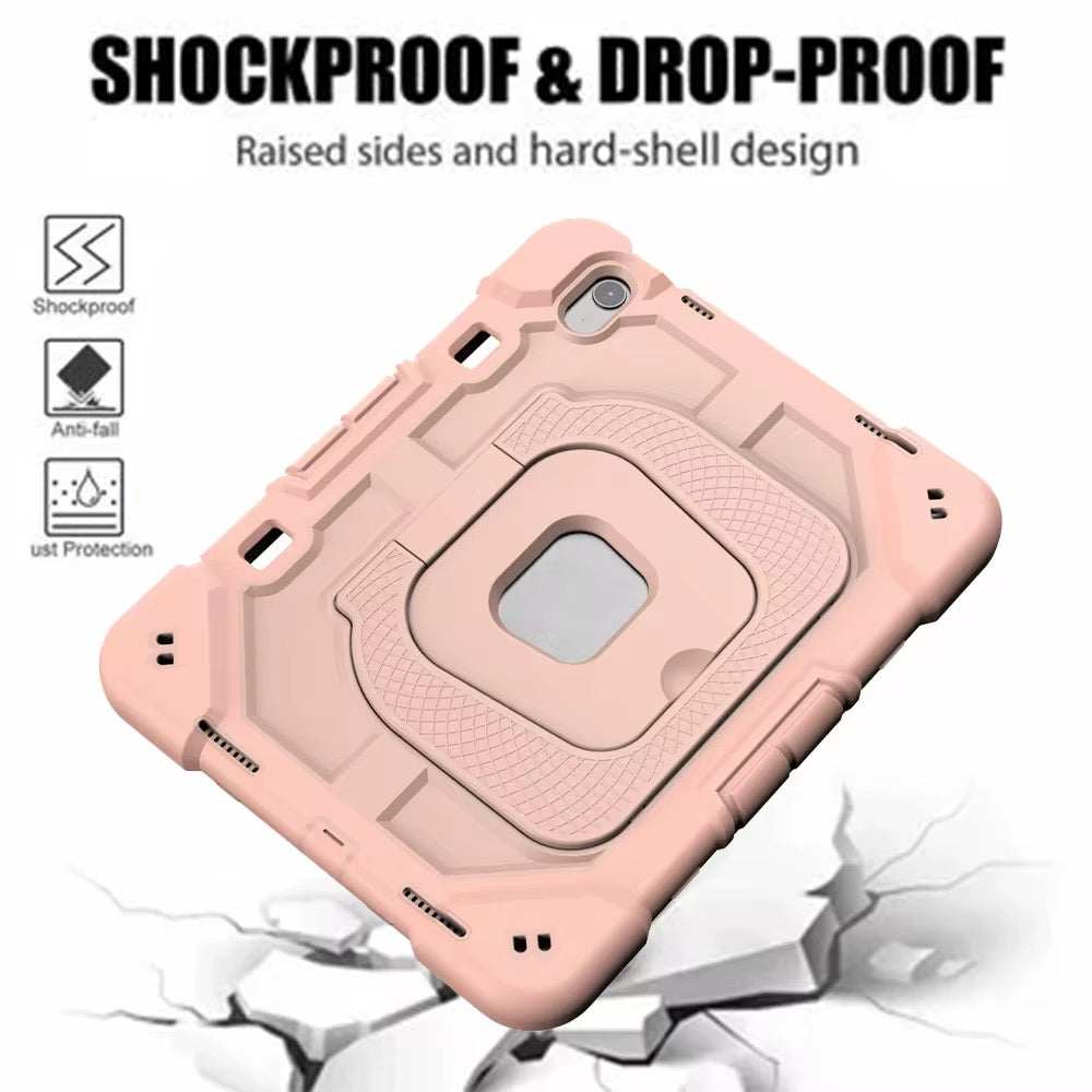 Ultra-Armor 3-Layer Heavy Duty Case for iPad 10.9 2022 & A16 2025 Drop-Proof Kickstand Shell with Adjustable Stand and Lanyard