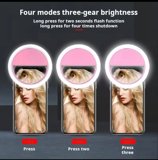 Rechargeable Mini LED Ring Light SelfieCamera with 30 RGB Modes Flexible Features - Everyday essentials