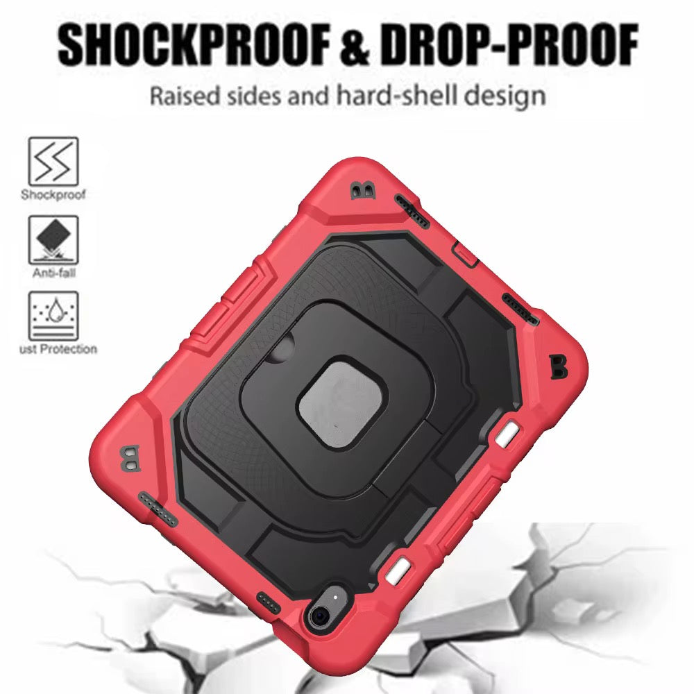 Ultra-Armor 3-Layer Heavy Duty Case for iPad 10.9 2022 & A16 2025 Drop-Proof Kickstand Shell with Adjustable Stand and Lanyard