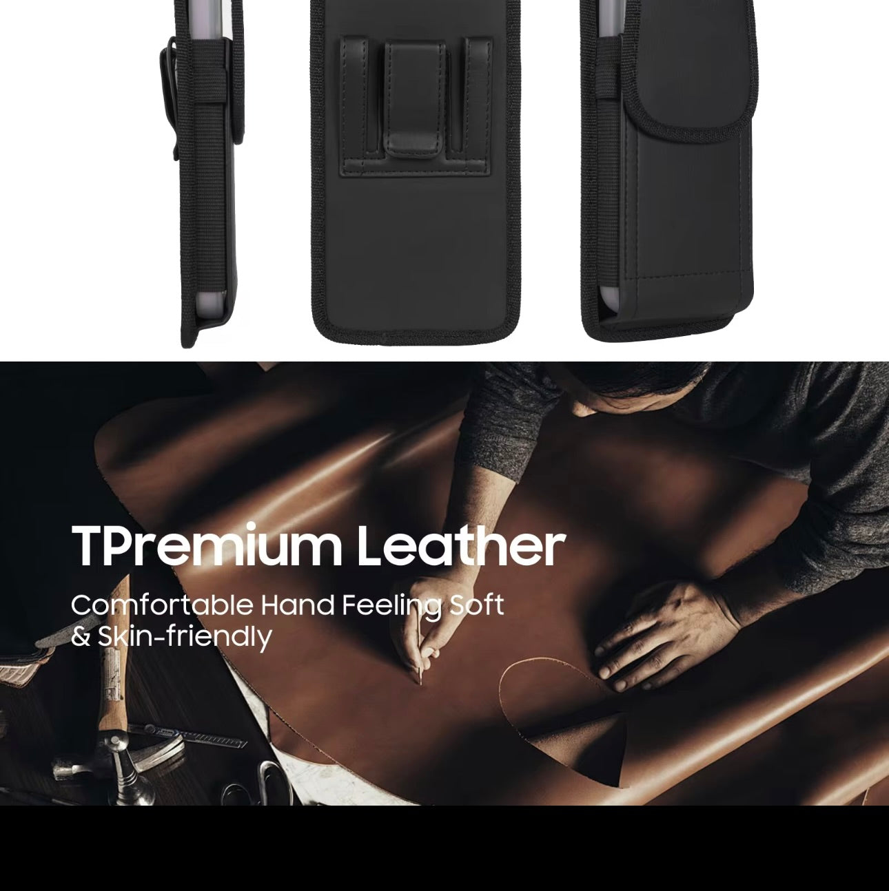 PU Leather Case Pouch Holster Belt Loop for iPhone  Waist Bag for Men - Everyday essentials