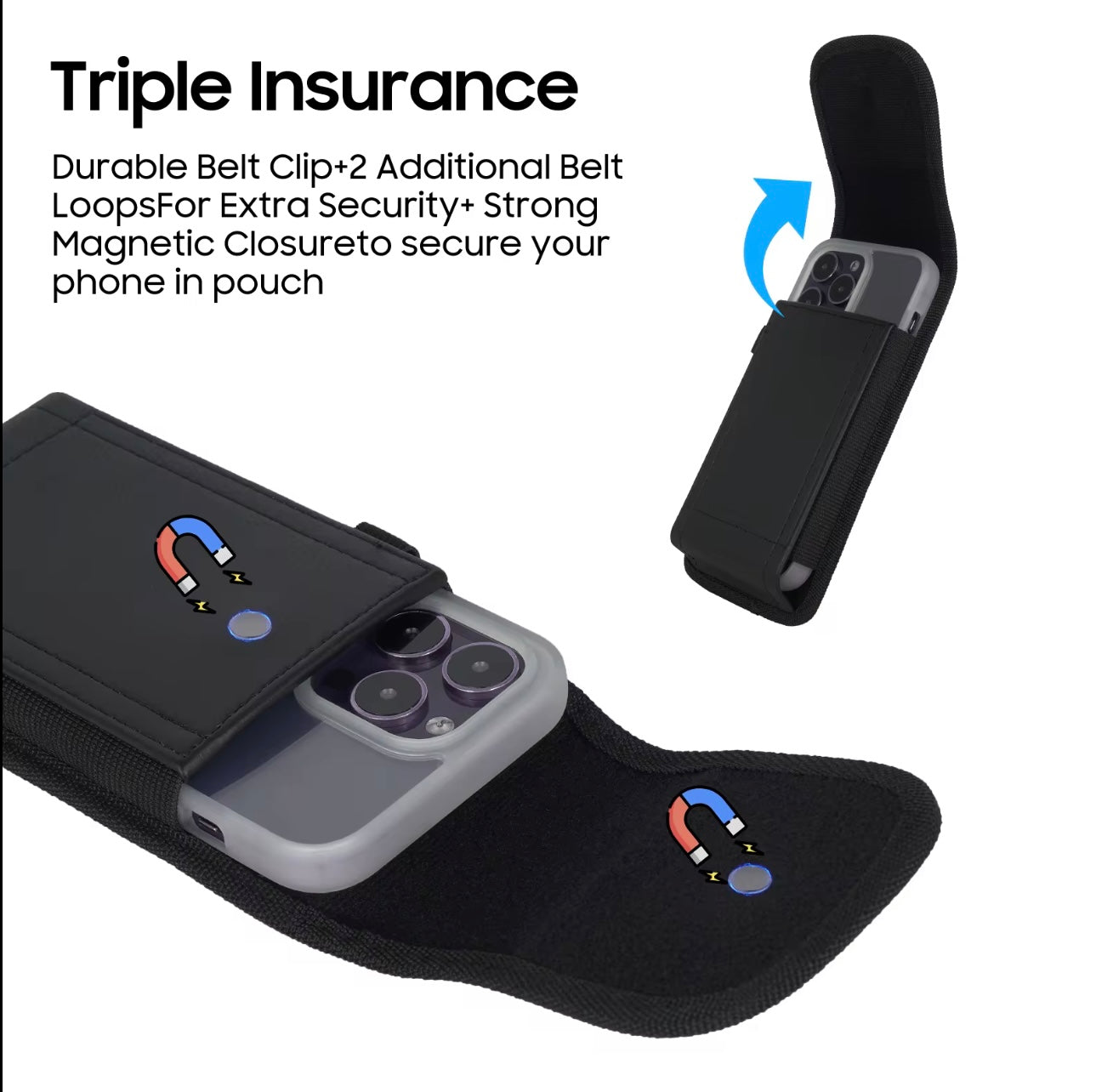 PU Leather Case Pouch Holster Belt Loop for iPhone  Waist Bag for Men - Everyday essentials