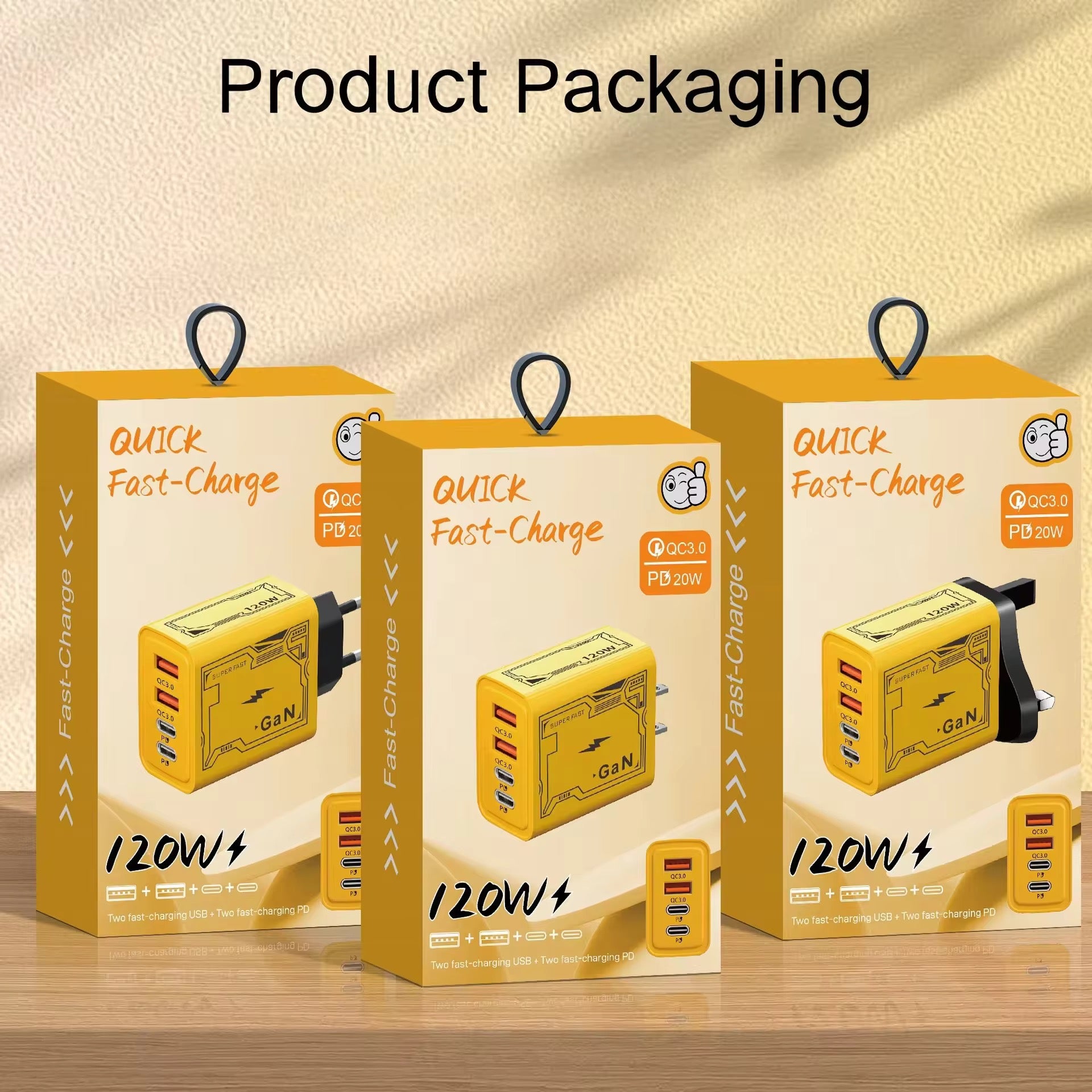 1⚡ Power Duo: 120W GaN Fast Charger + 4-in-1 Fast Charging Cable (US Plug) - Everyday essentials