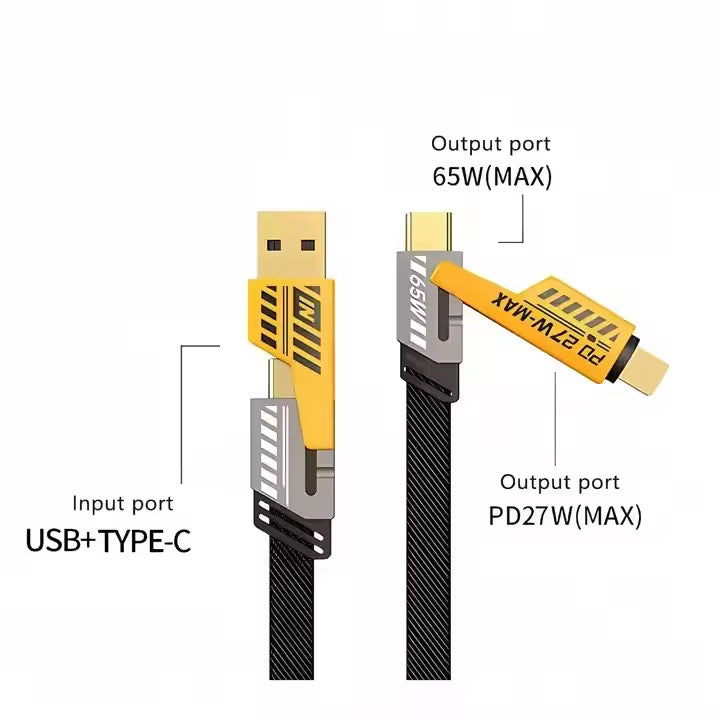 1⚡ Power Duo: 120W GaN Fast Charger + 4-in-1 Fast Charging Cable (US Plug) - Everyday essentials